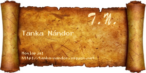 Tanka Nándor névjegykártya